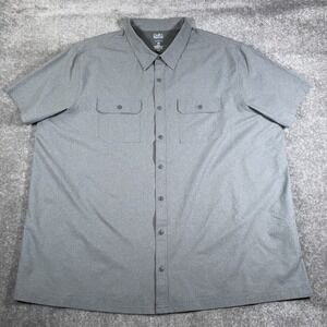 Croft & Barrow Shirt Men's 3XB Gray Quick Dry Short Sleeve Button Up Minimalist